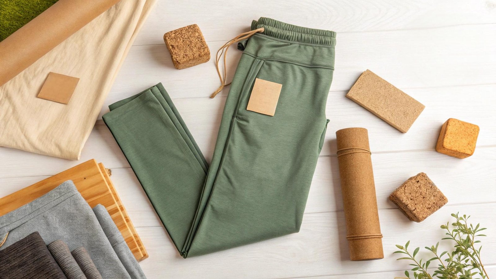Sustainable Yoga Pants Flat Lay