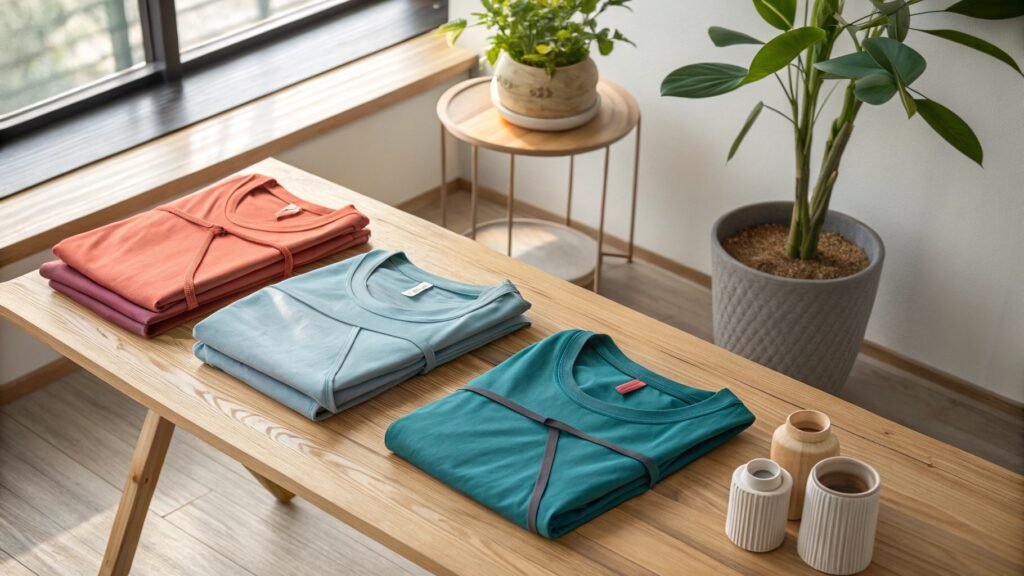 Folded yoga top Display