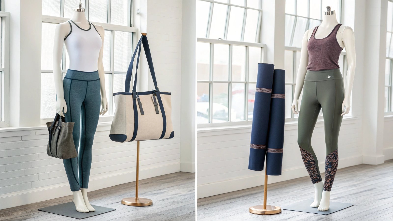 Yoga Pants vs Everyday Leggings Flat Lay