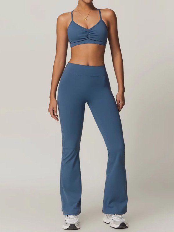 Blue Flared Activewear Set