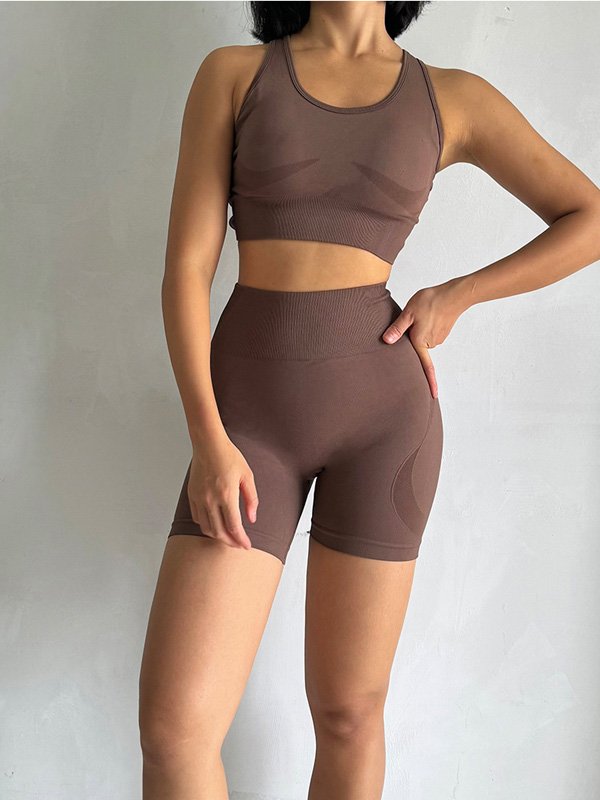 Brown Seamless Yoga Set