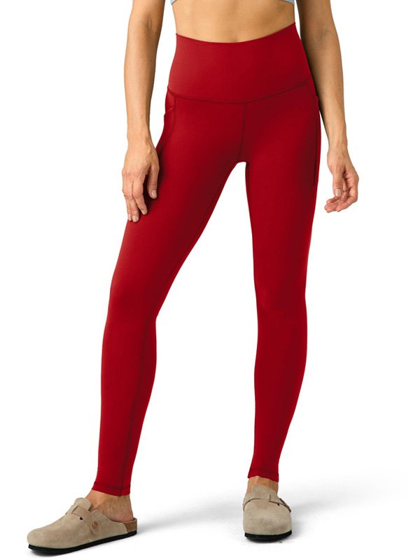 High-Waisted Custom Yoga Pants in Red