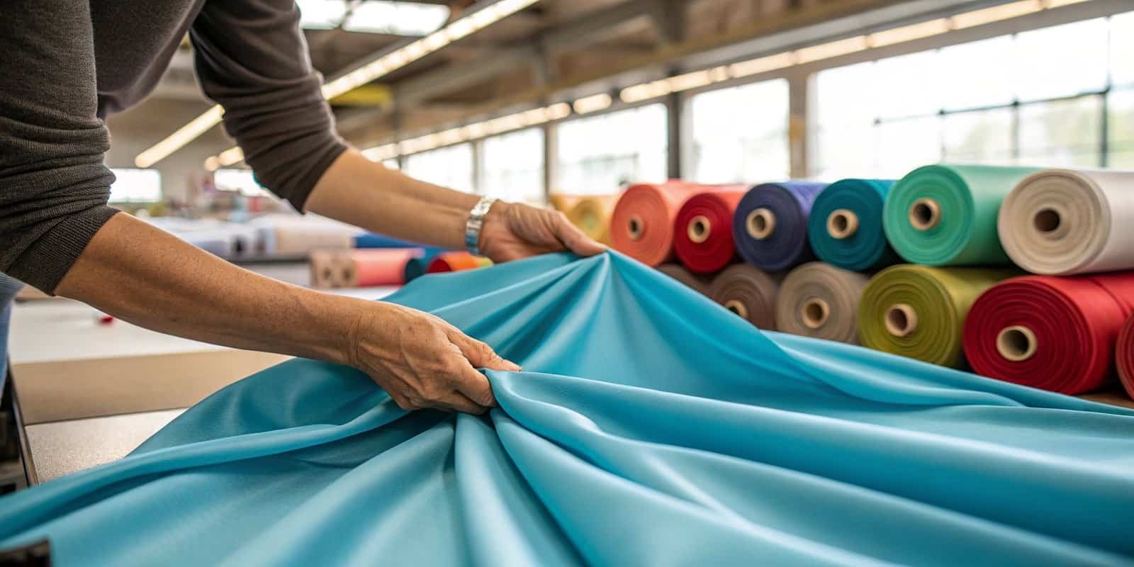 Designer Evaluating Fabric Texture