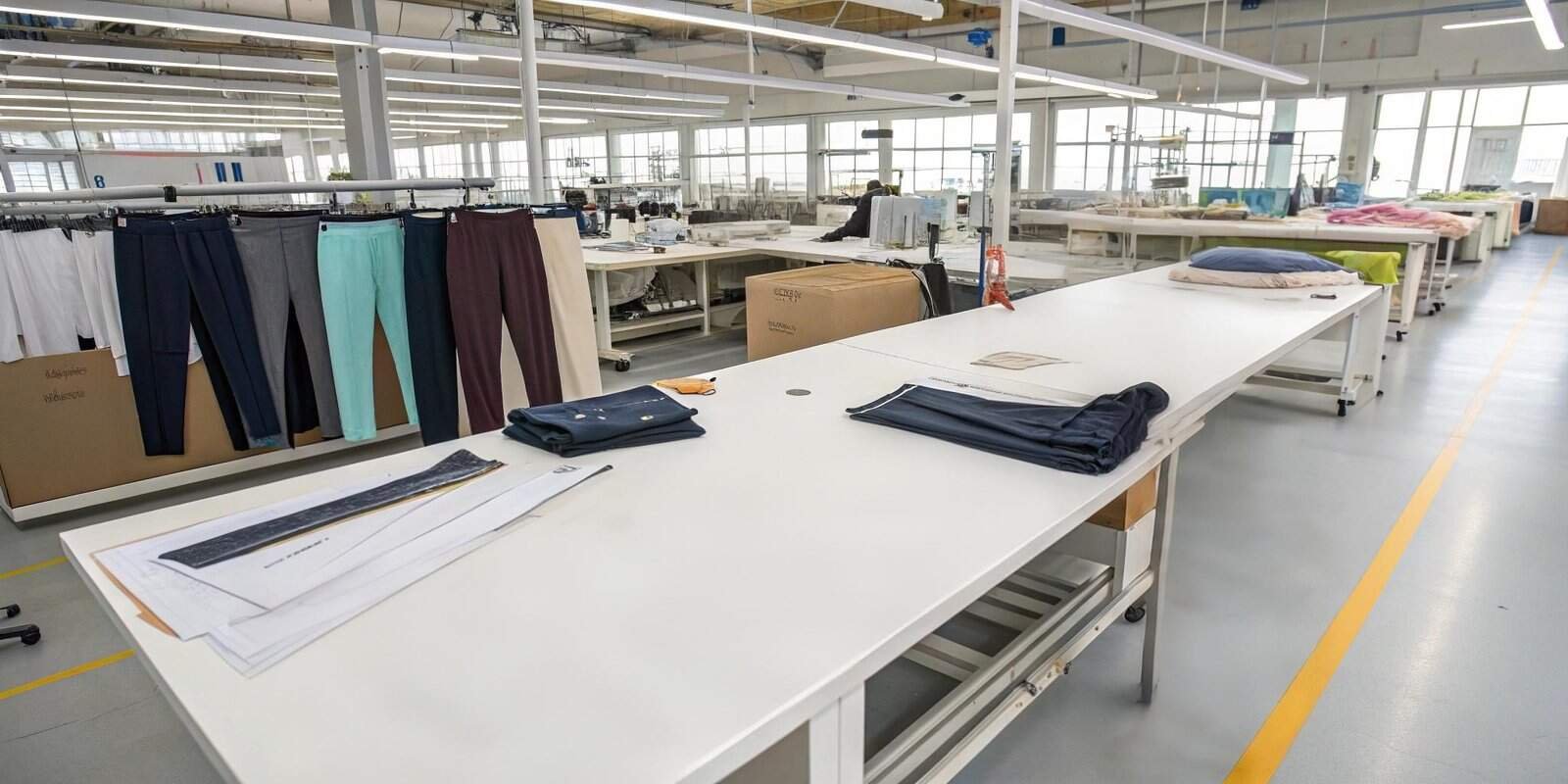 Final Stages of Yoga Pants Production
