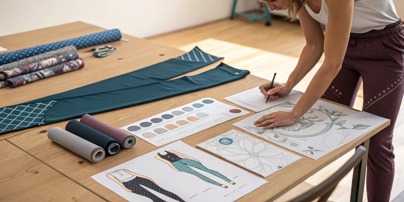 Custom Yoga Pants Manufacturing Workspace