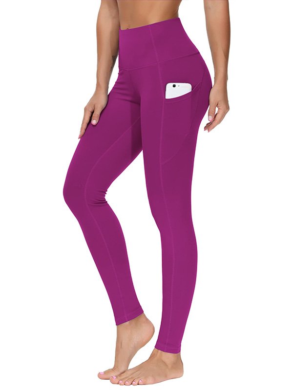 Magenta Pocket High-Waisted Leggings