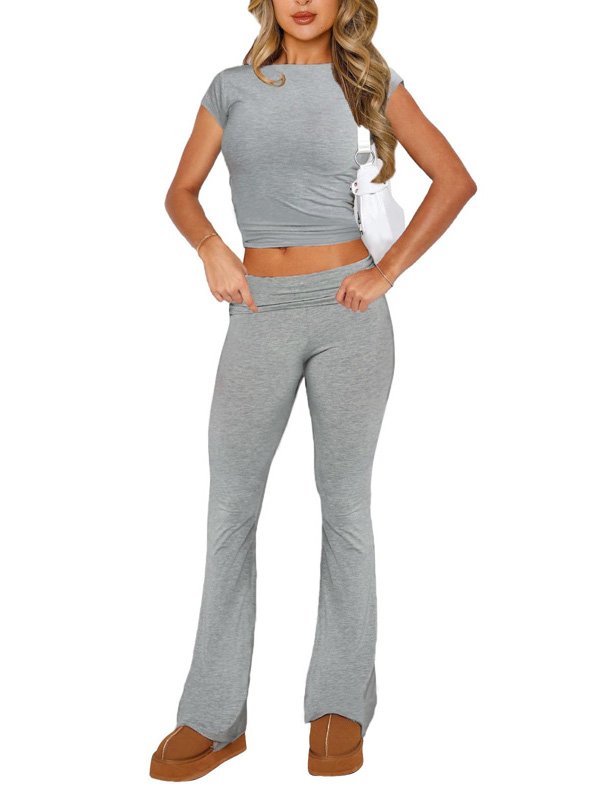 Grey Flared Yoga Set