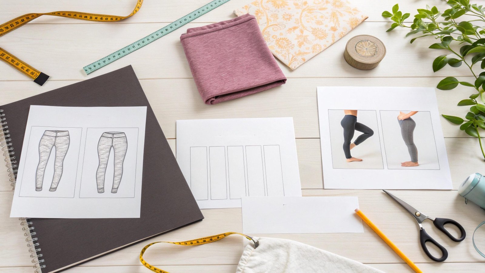 Small Batch Yoga Apparel Production Flat Lay