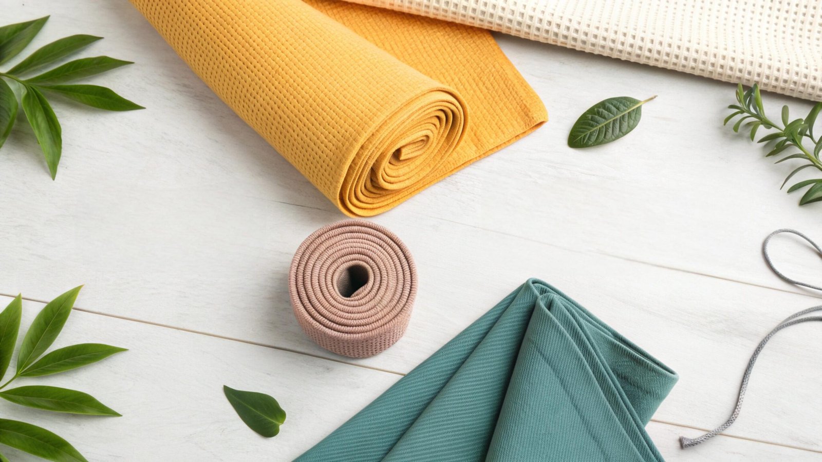 High-Performance Yoga Fabrics Flat Lay