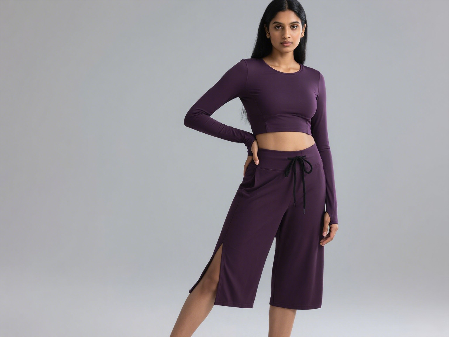 Plum Culotte Shorts