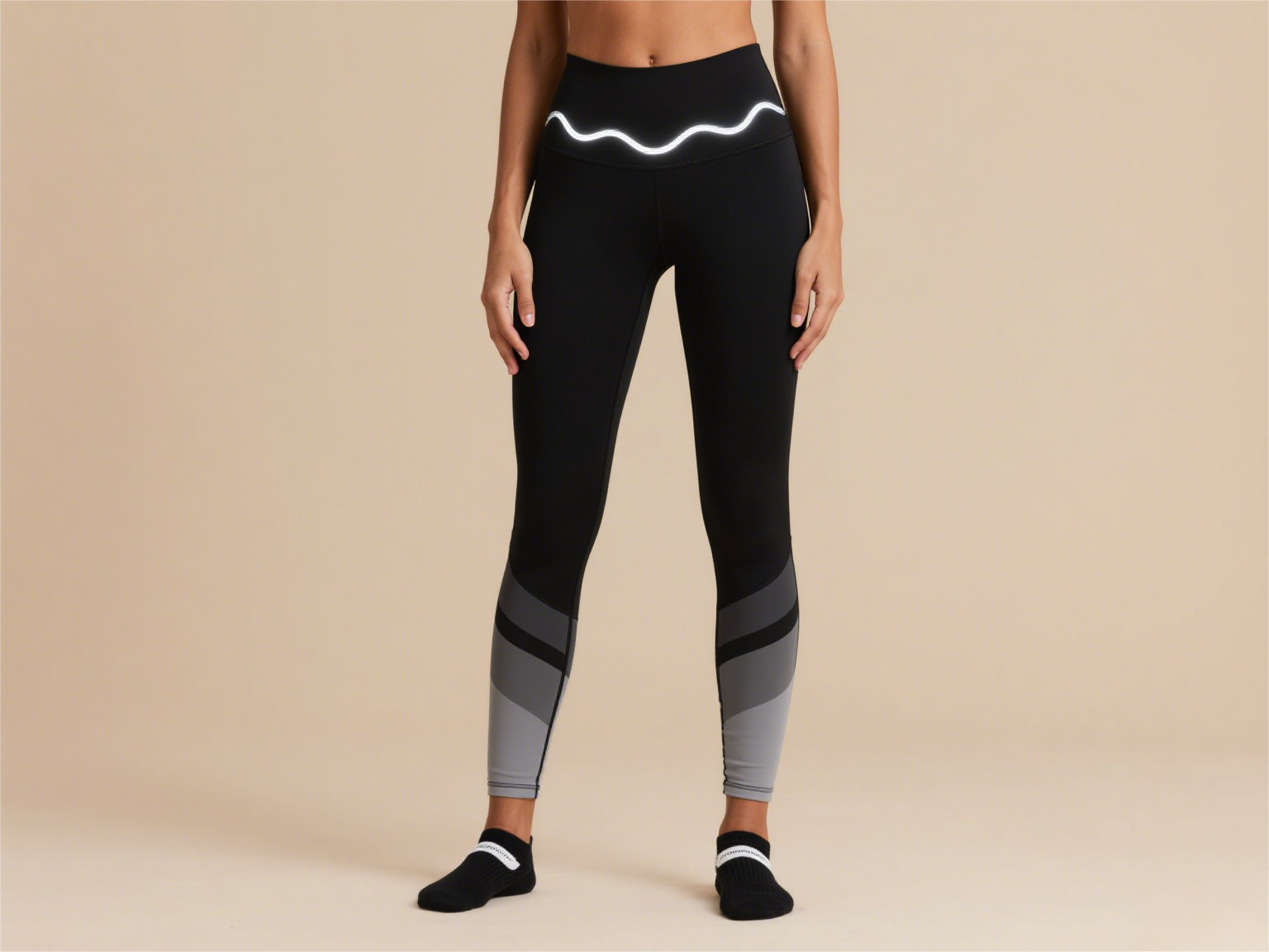 Black Grey Fitness Leggings