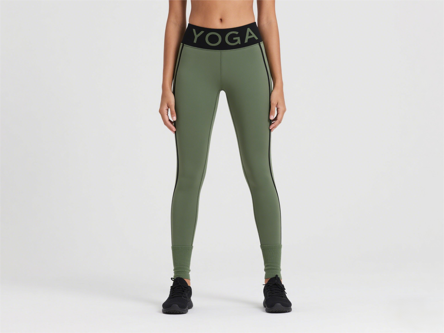 Green Yoga Waist Leggings