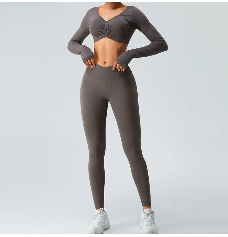Charcoal Ruched Fitness Set