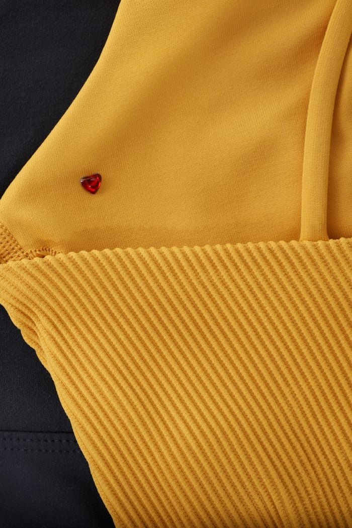Yellow Ribbed Fabric Close-Up