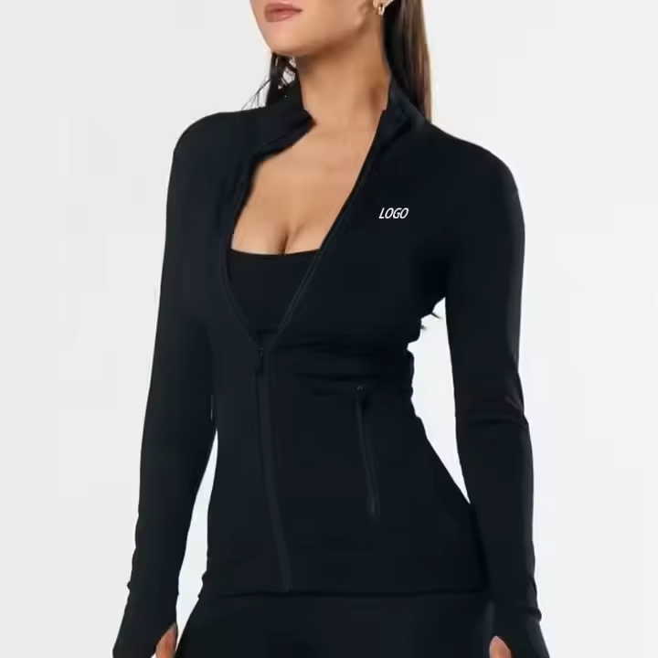 Black jacket with beige side panels