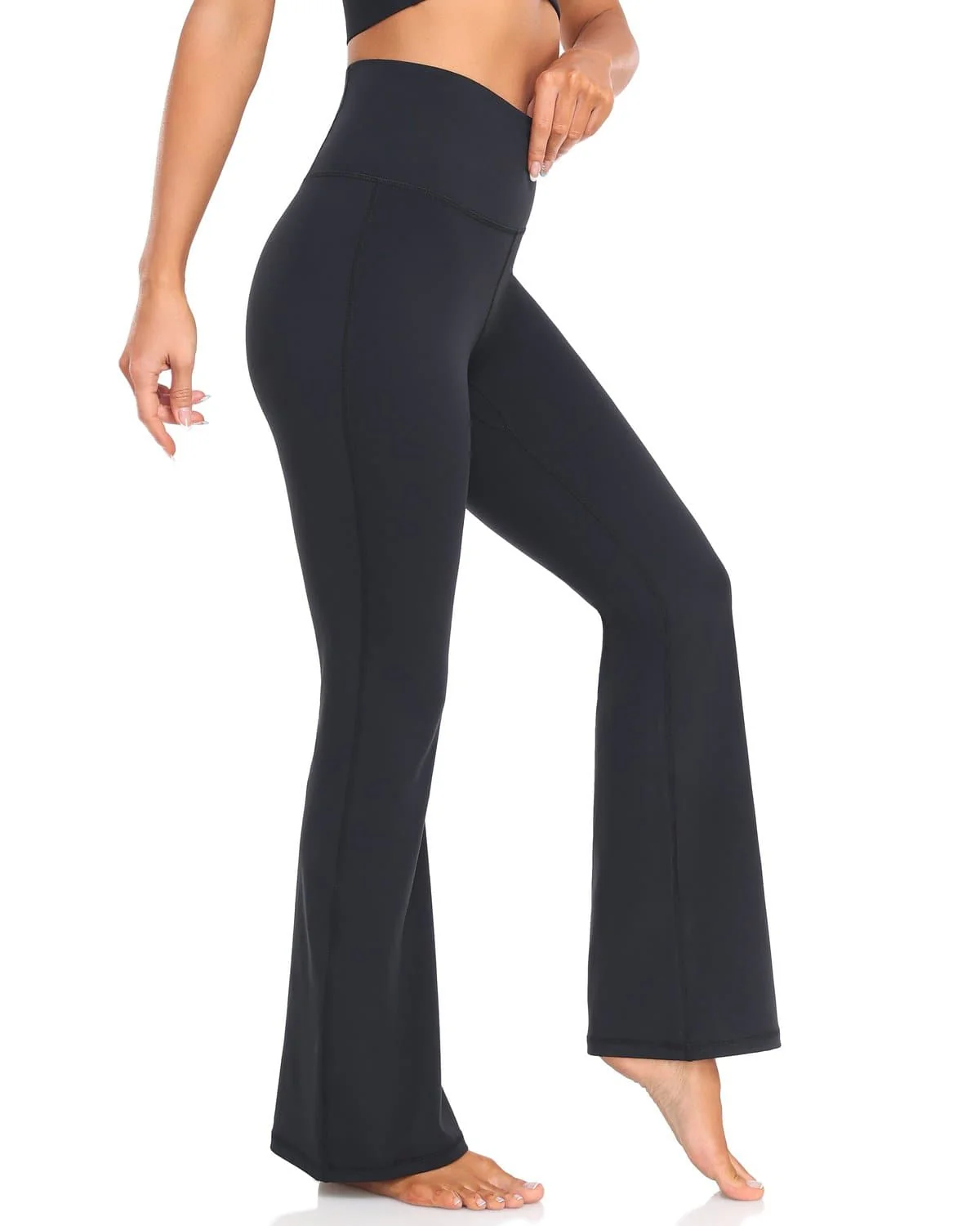 Solid Black Flared Leggings