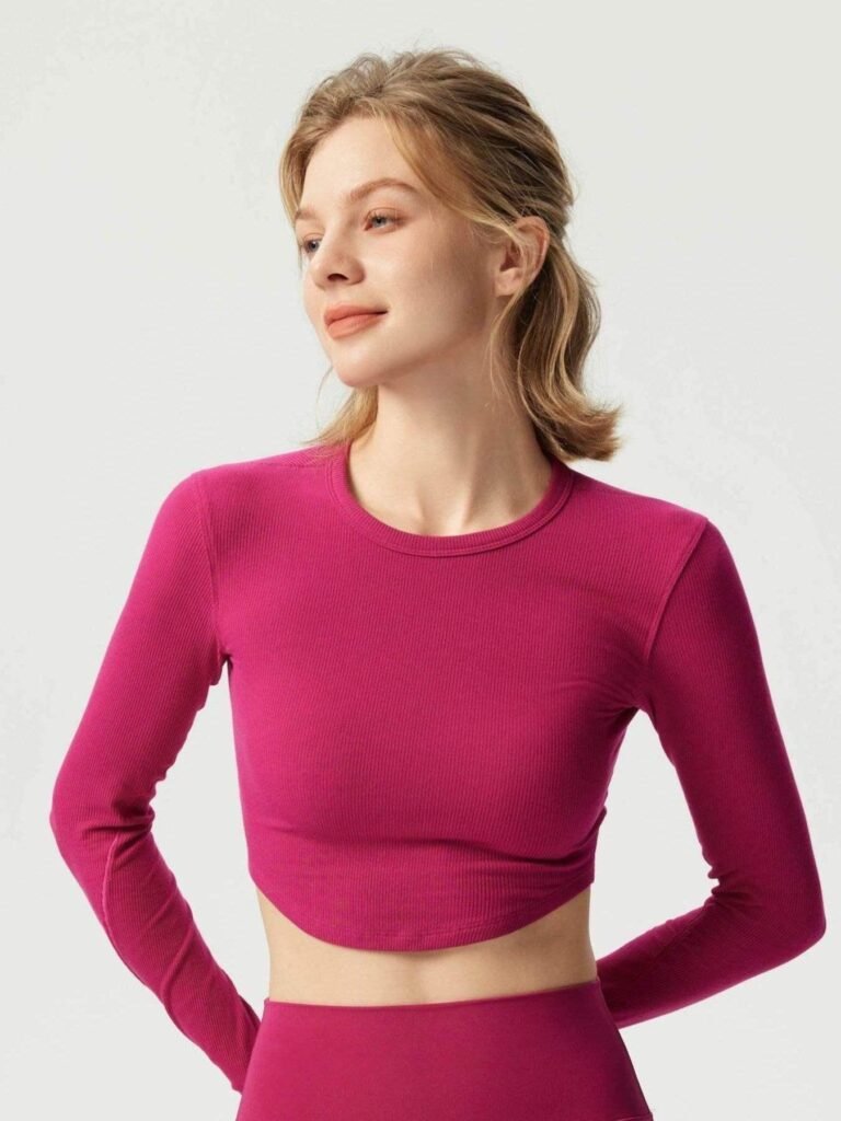 Ribbed Yoga Crop Tops