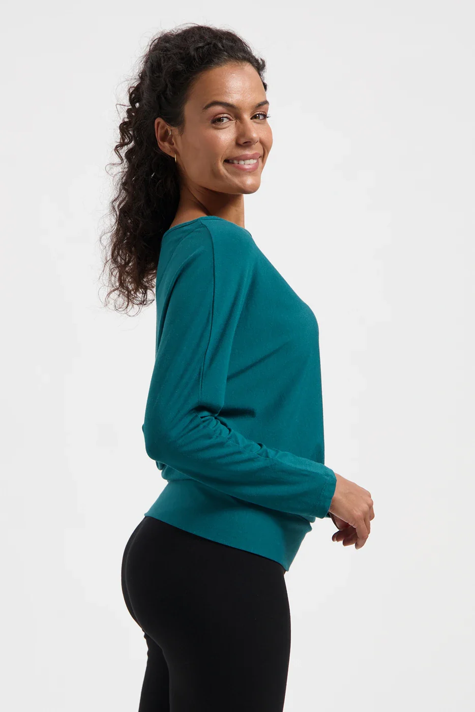 Teal Relaxed Fit Workout Top