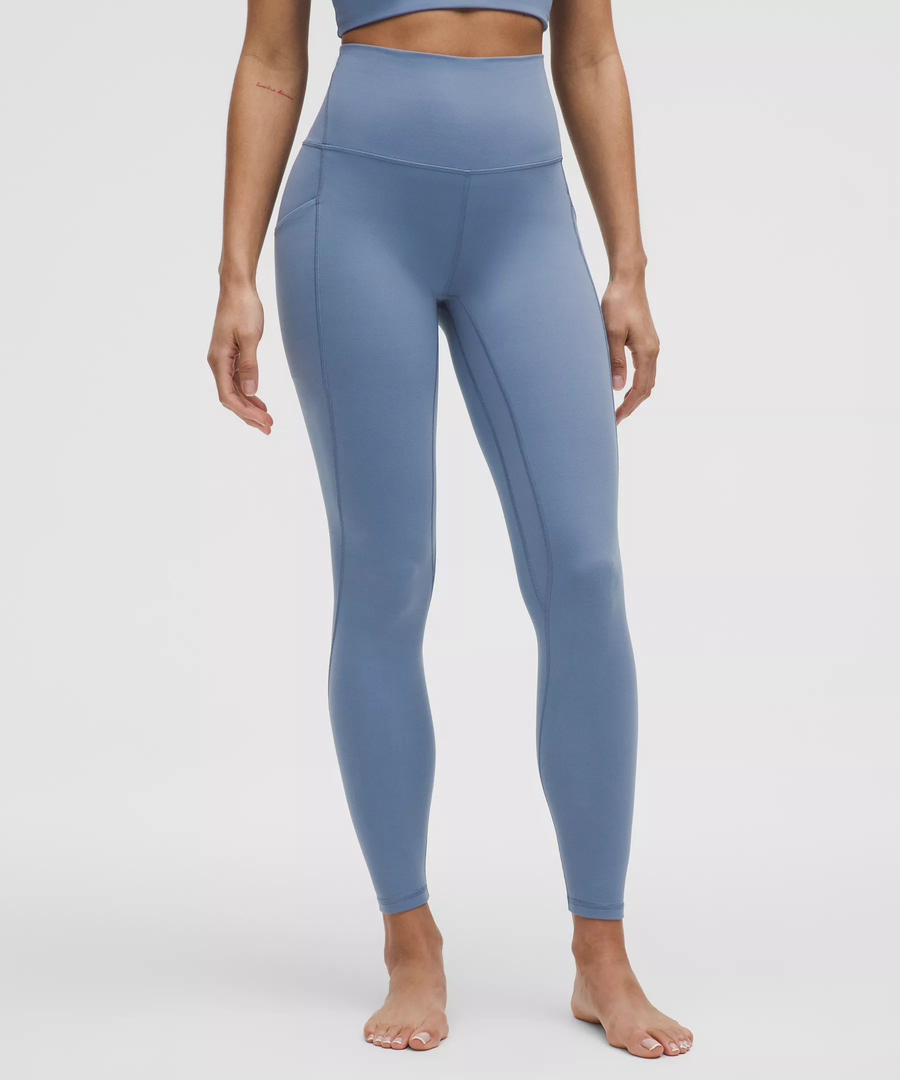 Blue High Waist Yoga Leggings