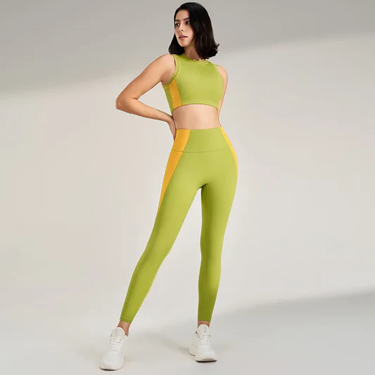 Green Colorblock Workout Set