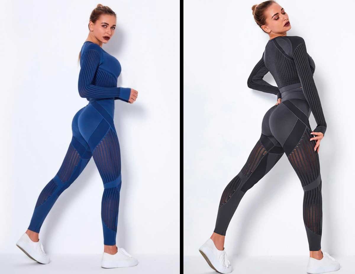 Seamless Mesh Panel Workout Set