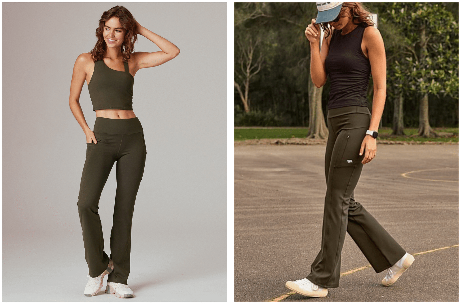 Olive Flare Pants