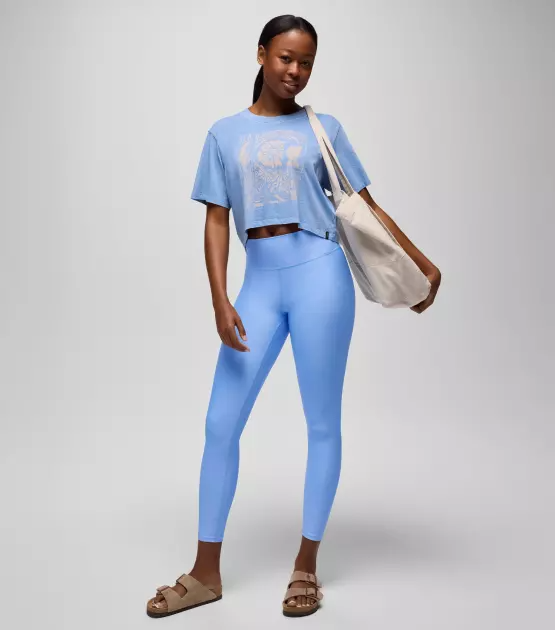 Sky Blue Leggings with Crop Tee