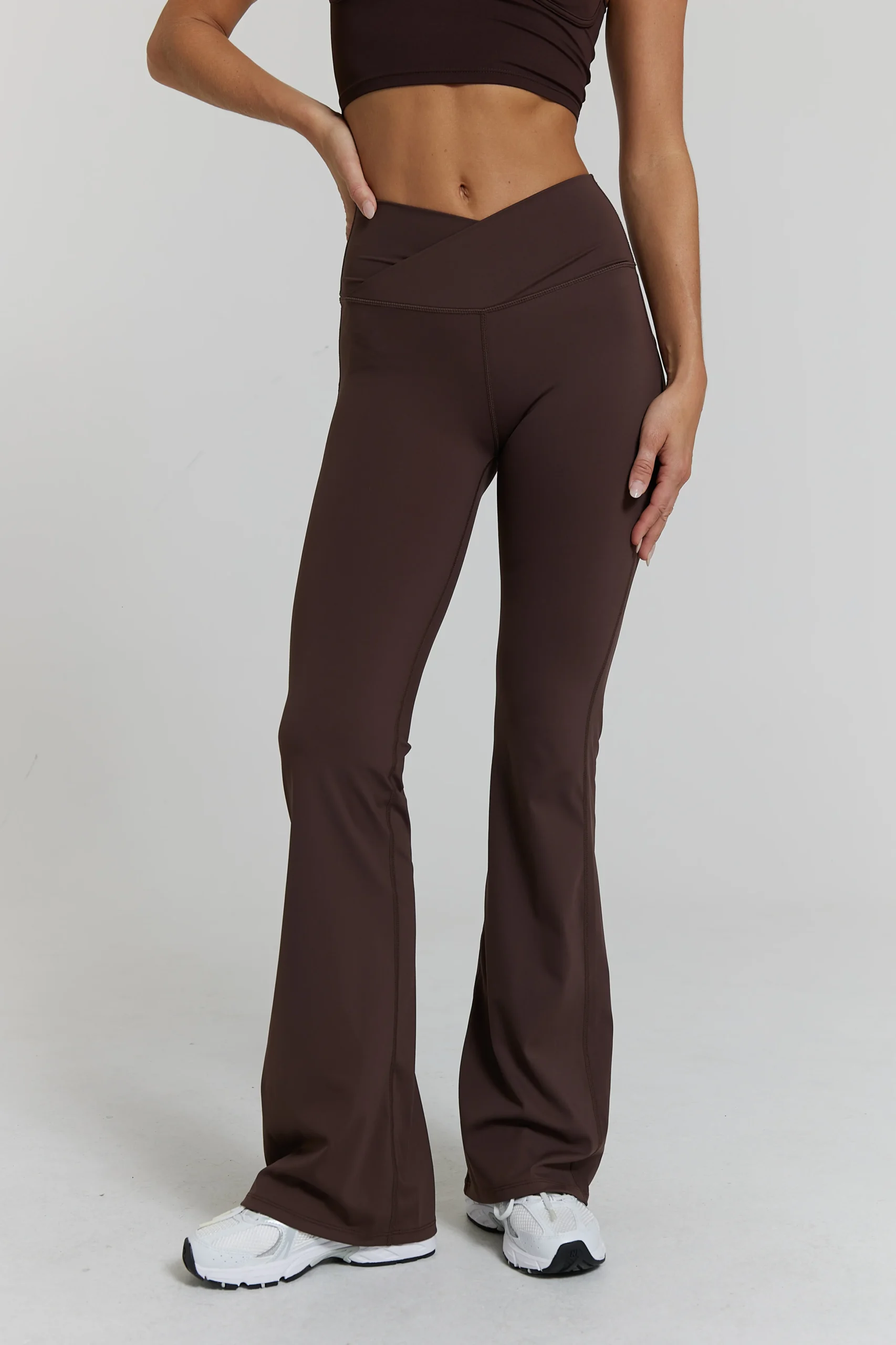 Brown Flare Leg Yoga Pants