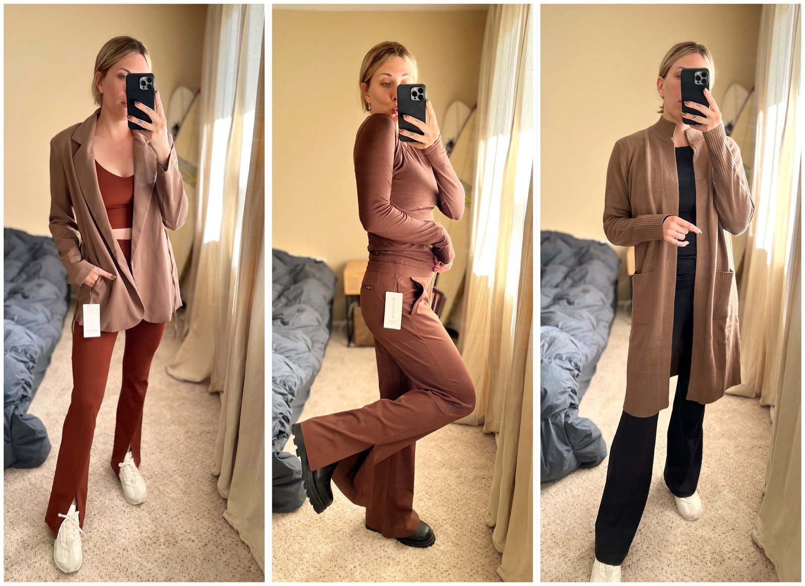 Athleta-style high-rise yoga pants 