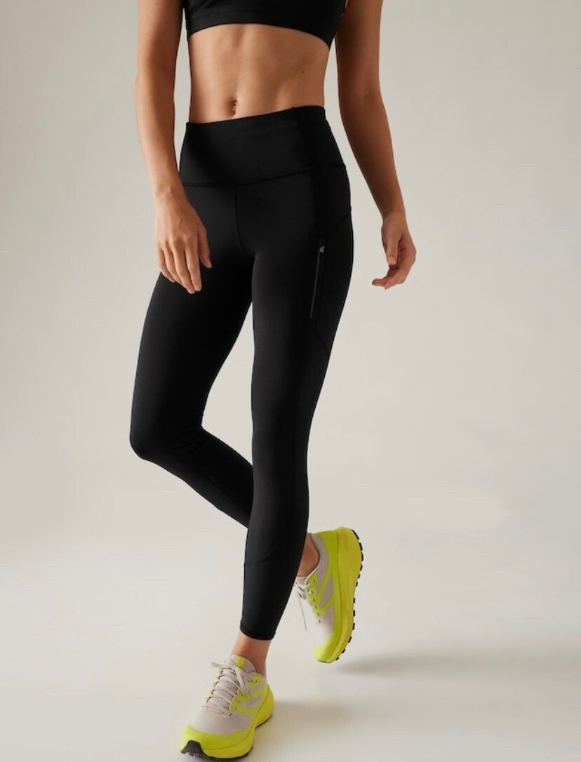 Athleta-style high-rise yoga pants