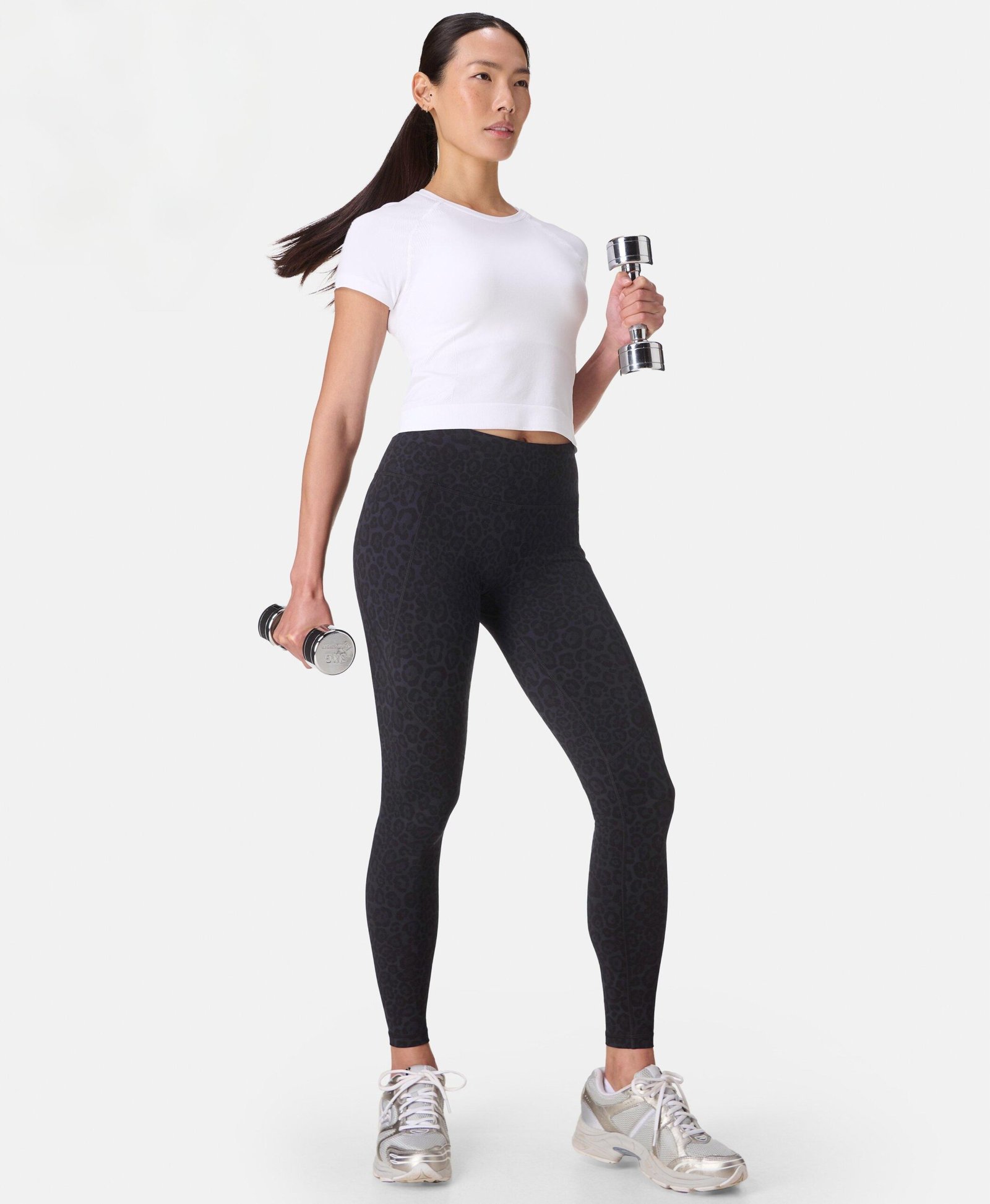 Sweaty Betty–style bold printed leggings